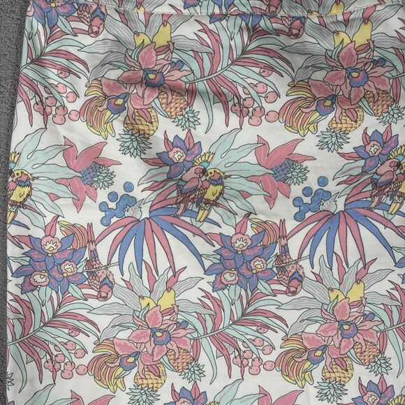 Talbots Women’s Size 14 A Line Skirt Spring Jungle Pastel Parrots Canvas Tropic - Picture 3 of 11